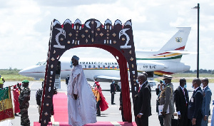 The presidential jet on tarmac in Mali during a visit by Akufo-Addo in 2019