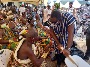 Richard Kings Atikpo interacting with some of traditional leaders