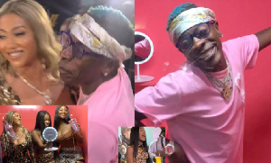 Shatta Wale was present during Mona4Reall's E.P launch
