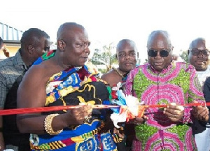 Akufo Addo with the Aflao Paramount Chief Torgui Amenya Fiti V at opening of a project