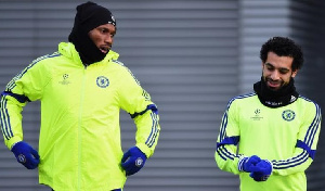 Didier Drogba and Mohammed Salah