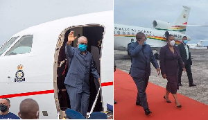 Guinea-Bissau president boards Falcon and his arrival in Sao Tome on official duty