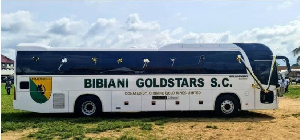 The brand new bus presented to the team