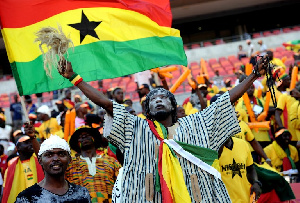 A photo of Ghanaian fans at the stadium