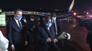 Akufo Addo arrives in Serbia aboard a chartered Boeing jet