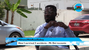 Mr. Dei shared his experience in this edition of the GhanaWebRoadSafety Campaign