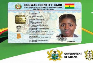 A prototype of the Ghana Card being issued by the NIA