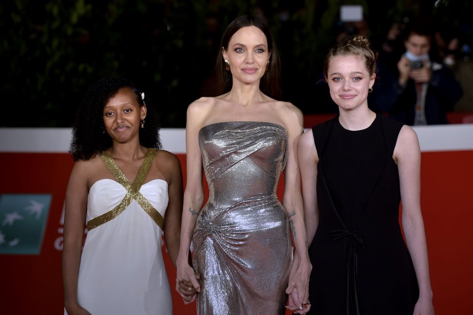 Angelina Jolie, daughters Zahara and Shiloh attend 'Eternals' premiere