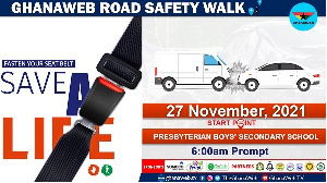The GhanaWebRoadSafety walk comes off on Saturday, November 27, 2021