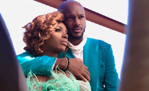 Annie Idibia with her husband, 2Face Idibia