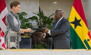 President Nana Addo Dankwa Akufo-Addo and Danish Prime Minister, Her Excellency Mette Frederiksen