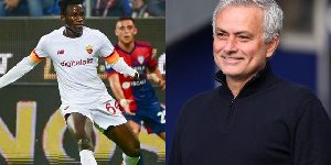 Felix Afena-Gyan and AS Roma coach, Jose Mourinho