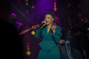 Abiana performing during the launch of her album