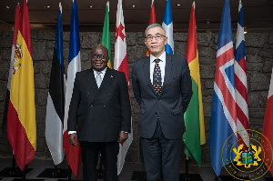 President Nana Addo Dankwa Akufo-Addo (Left) at anniversary celebration in Paris-France