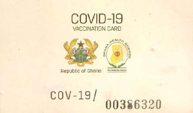 Back of the Government of Ghana Covid-19 Passport
