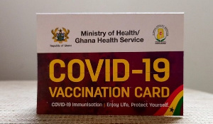 A copy of the vaccine card issued by the MOH, GHS
