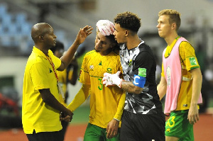 The Bafana Bafanas of South Africa lost 1-0 to the Black Stars in Cape Coast