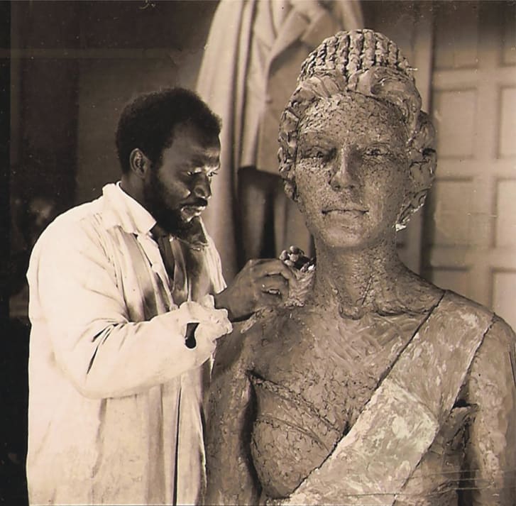 'She sat for him 12 times': The first African artist who made a bronze sculpture of Queen Elizabeth II