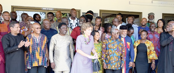 Abdourahamane Diallo (left), UNESCO representative in Ghana, with the participants after the workshop. Picture: EBOW HANSON