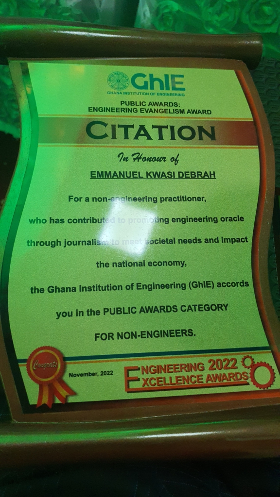 JoyNews' Kwasi Debrah honoured by Ghana Institution of Engineering