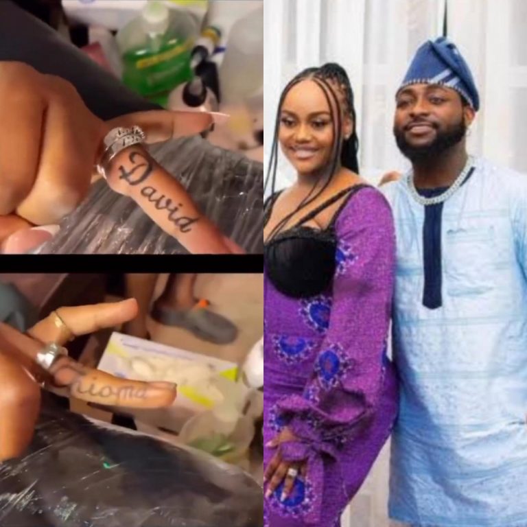 Davido And Chioma Get Tattoos Of Each Other’s Names On Same Spot >