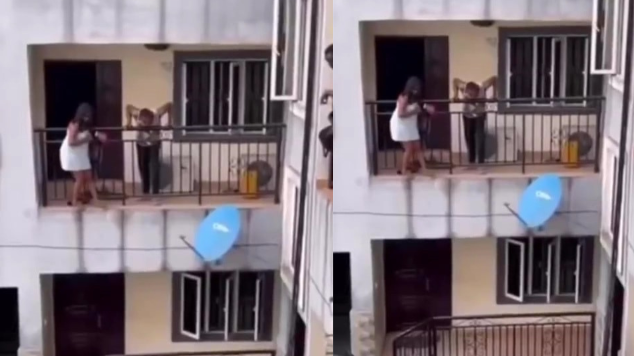 Sidechick jumps storey building as wife finds her in bed with her hubby