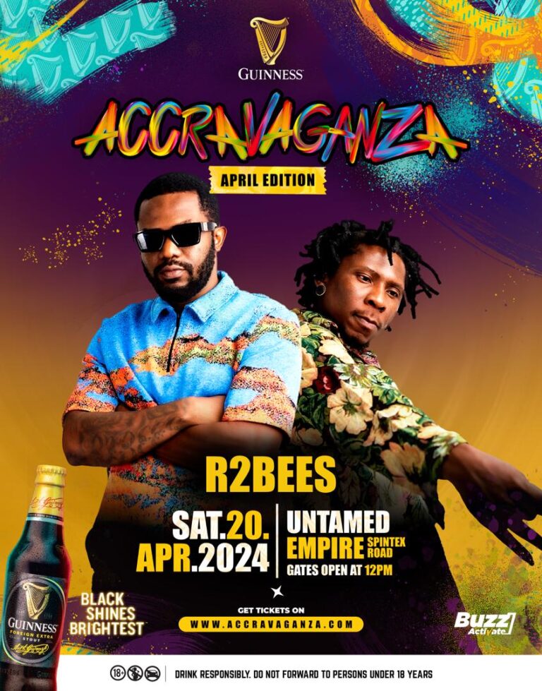 R2Bees to headline April edition of “Guinness Accravaganza” festival