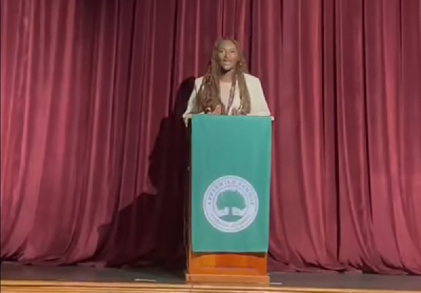 Watch daughter of Adwoa Safo addressing US school speech day about ‘inventor’ grandfather –