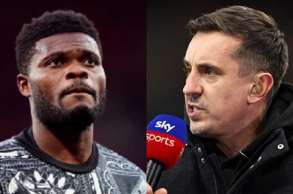 Unforgivable mistake! – Gary Neville blasts Partey for performance in Arsenal’s 2-2 draw Aston Villa