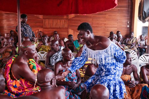 Afua Asantewaa calls on Asantehene at Manhyia Palace