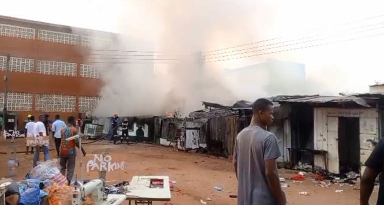Devastating fire ravages structures behind Trinity Gas in Dzorwulu