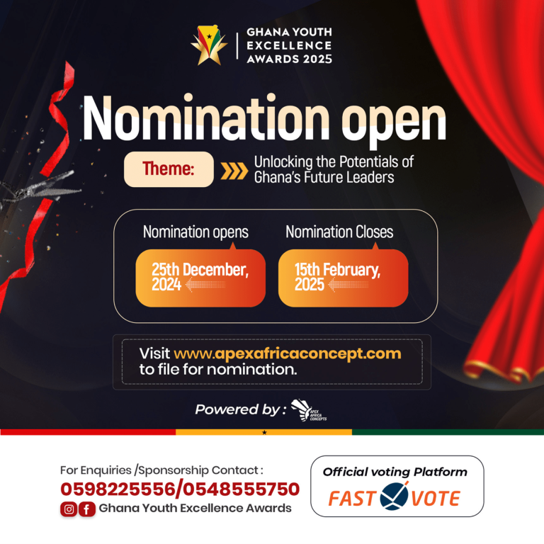 Nomination open for 3rd edition Of Ghana Youth Excellence Awards 2025