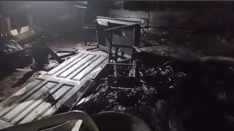 Unidentified persons set NDC office ablaze