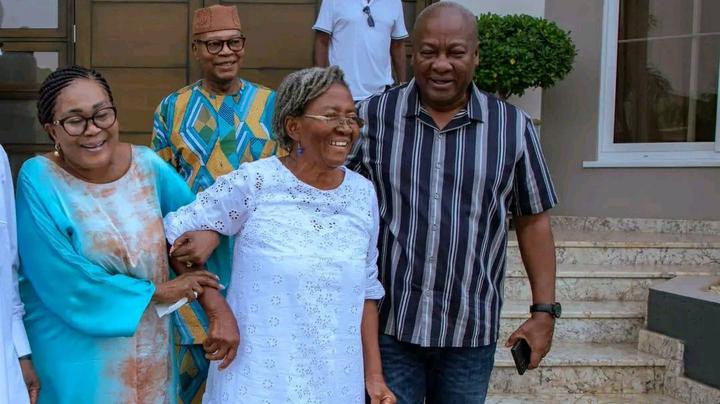 Late Atta Mills’ Wife Visit Mahama’s House With Simple Message