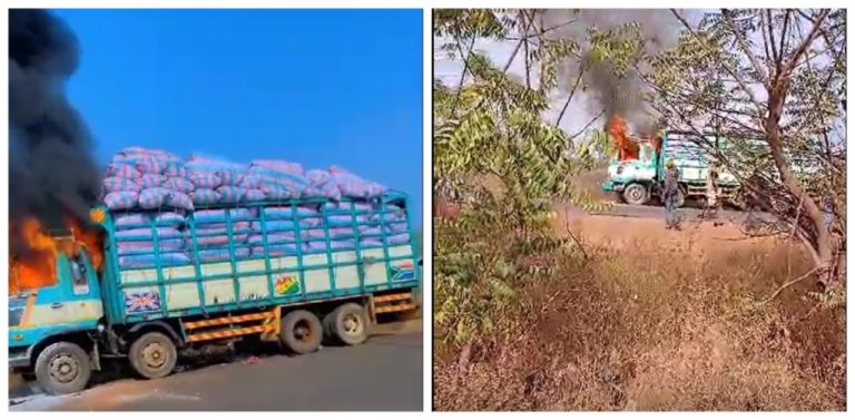 Unknown gunmen attack truck in Walewale, set it ablaze