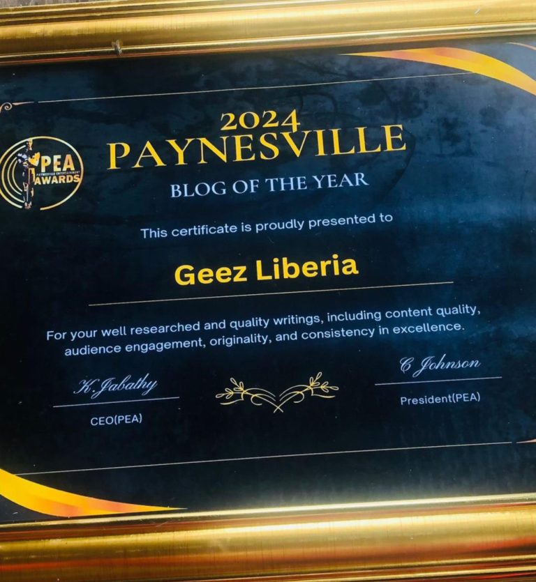 Geez Liberia Wins Blog of the Year at 2025 Paynesville Entertainment Awards