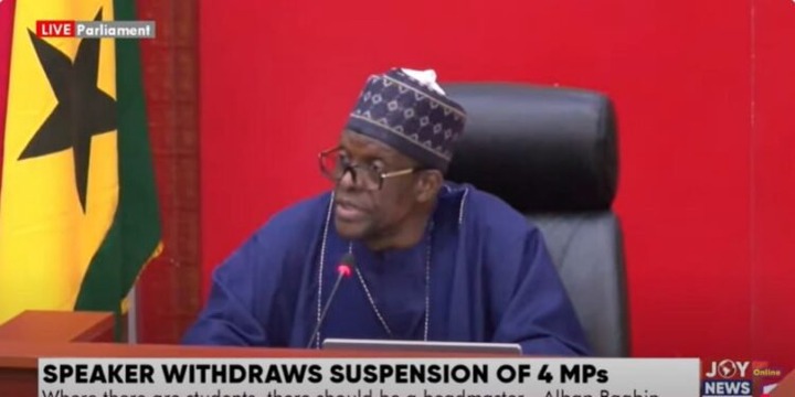 Probe will continue despite lifting MPs’ suspension – Speaker Bagbin