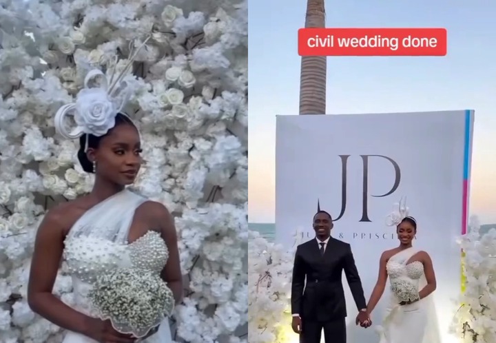 Iyabo Ojo’s daughter, Priscilla Ojo stuns at her court wedding with Tanzanian singer Juma Jux (photos and videos)