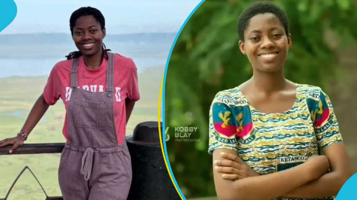 Francisca Lamini, Former NSMQ Contestant Proudly Rocks Ghana-Made Sandals at Harvard College.