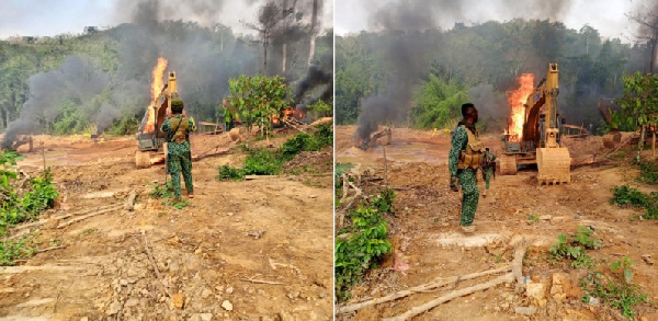 Ghanaians shocked Mahama’s gov’t is also burning excavators after raid on illegal miners