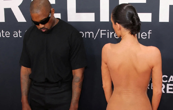 Reactions as Kanye West’s wife goes naked on Grammy red carpet
