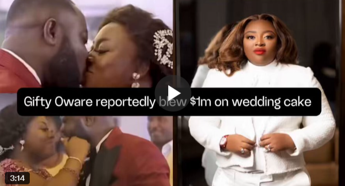 Gifty Oware reportedly blew $1M on her wedding cake in 2022 – Netizen alleges