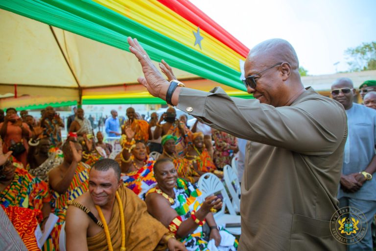 Mahama expresses gratitude to Chiefs and People of Western Region  