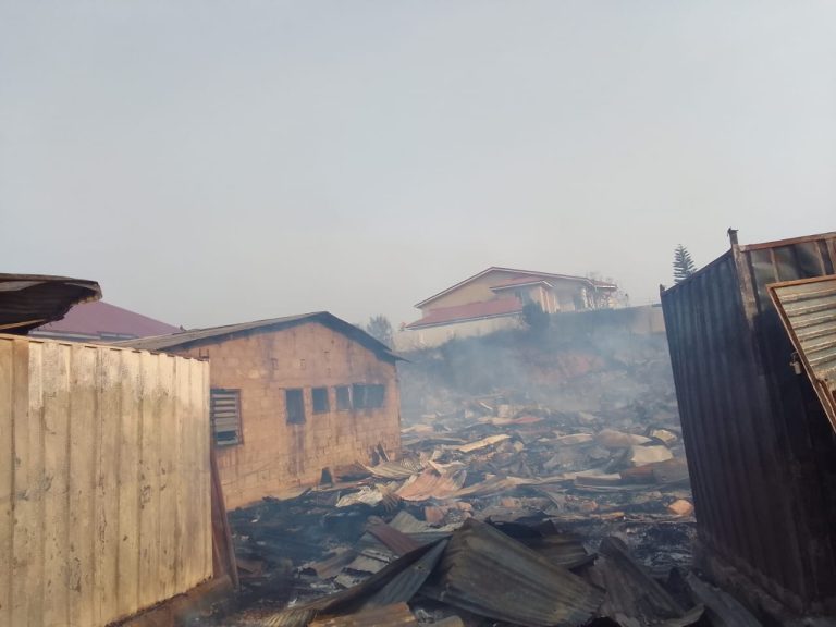 Fire engulfs multiple houses, shops at Tantra Hill