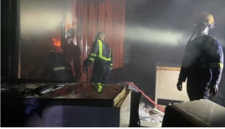 GNFS officers battle fire at University of Ghana Estate Block