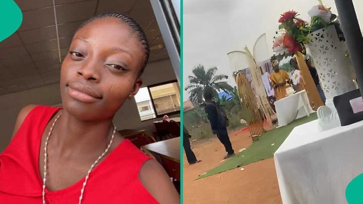 Lady who attended her ex-boyfriend’s wedding displays food she was given