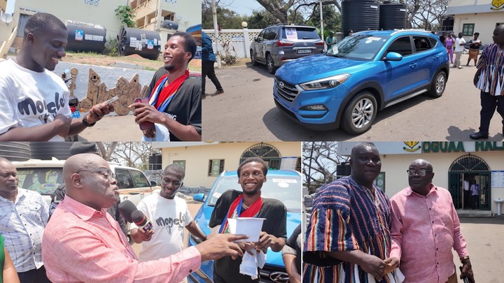 Ghanaian Businessman Gifts Enoch Eshun Who Has Been Standing For Five Years Due To Rare Condition A Brand-New Car