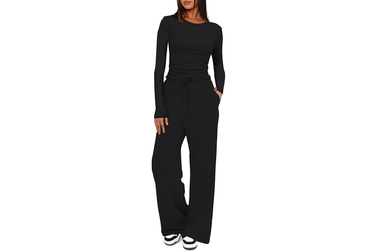 Amazon Darong Women's 2 Piece Sets Fall Outfits Long Sleeve Wide Leg 