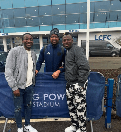 Former Kotoko goalkeepers meet Jordan Ayew after Leicester vs Arsenal game in England