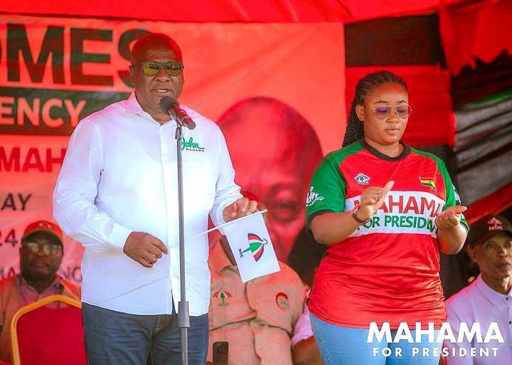 Sign Language Interpreter who stood by John Mahama on every stage